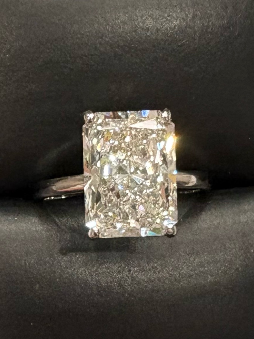 IGI Certified 5.06 Carat Lab Diamond Radiant 14k White Gold Solitaire Ring